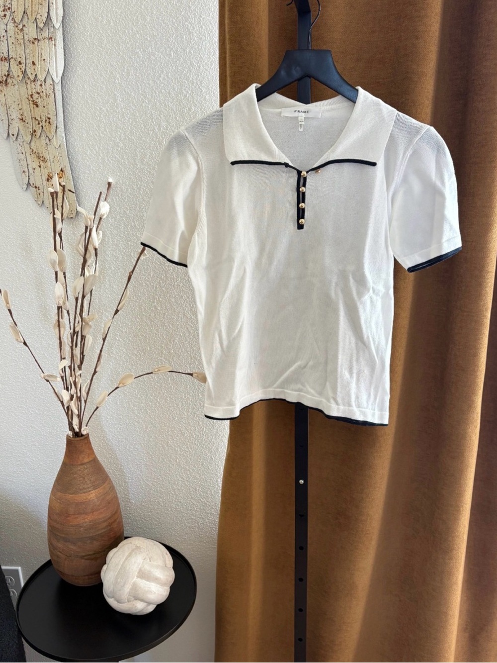 Frame knit Polo Women's Size Medium - Picture 1 of 1